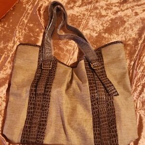 Chic Tan and Brown Tote Bag